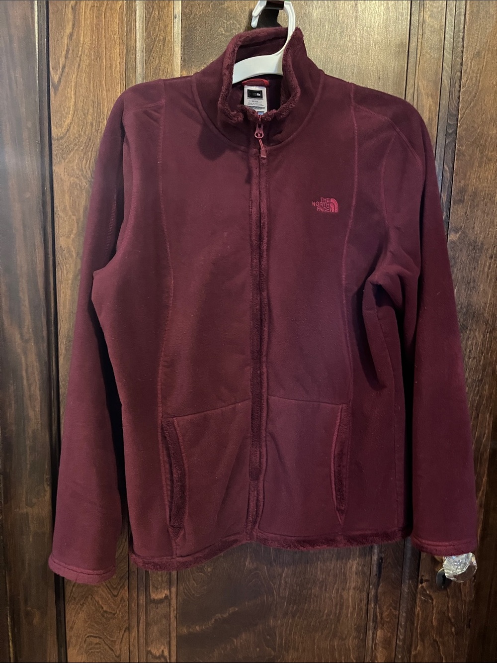 The North Face Maroon Full-Zip Fleece Jacket